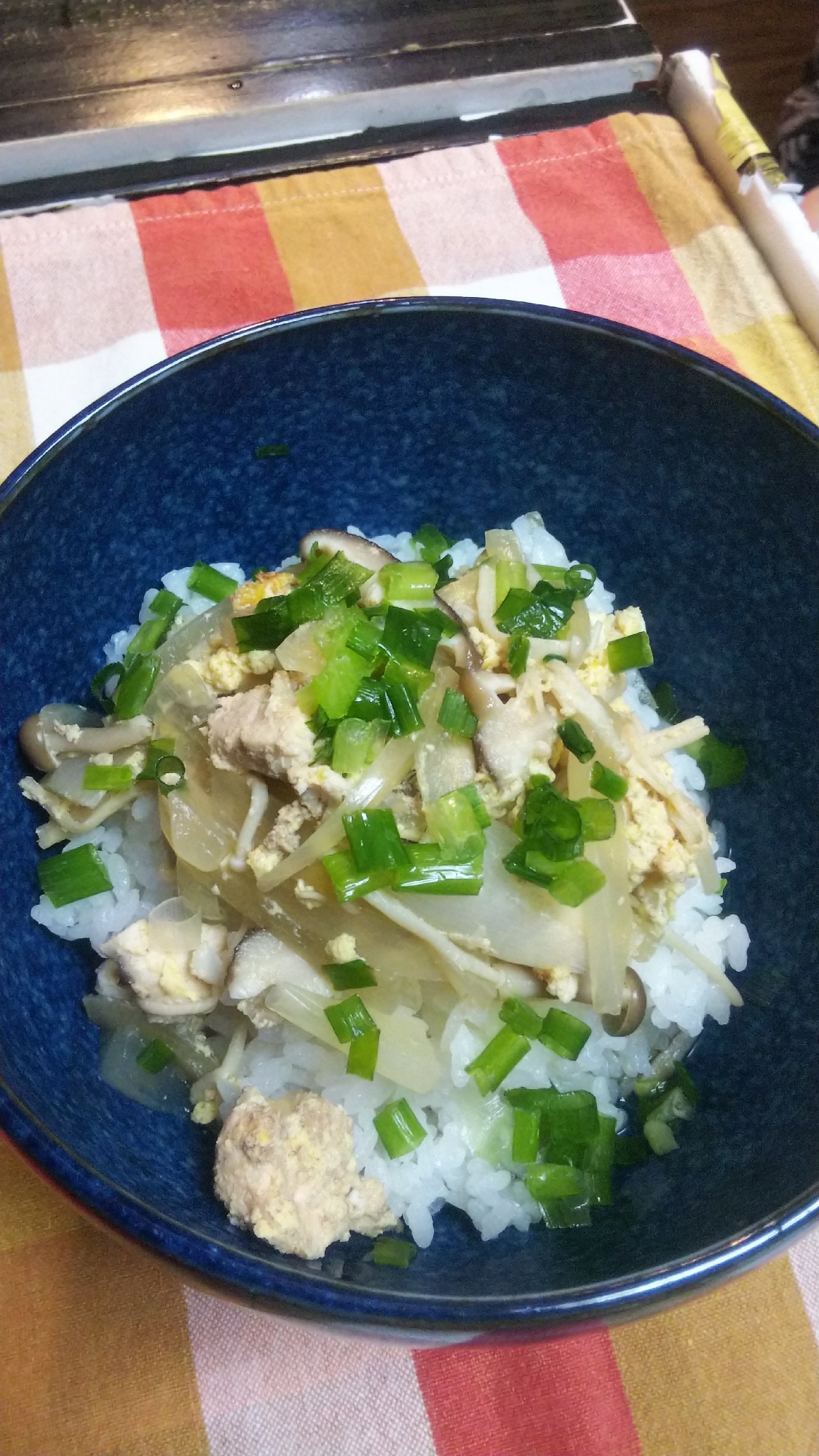 ヘルシー☆ささみとキノコの親子丼