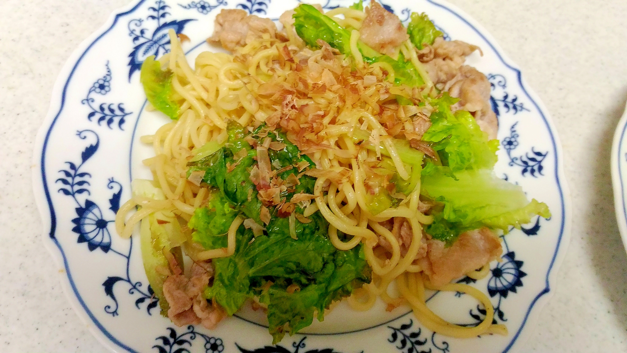 レタスと豚肉のポン酢焼きそば