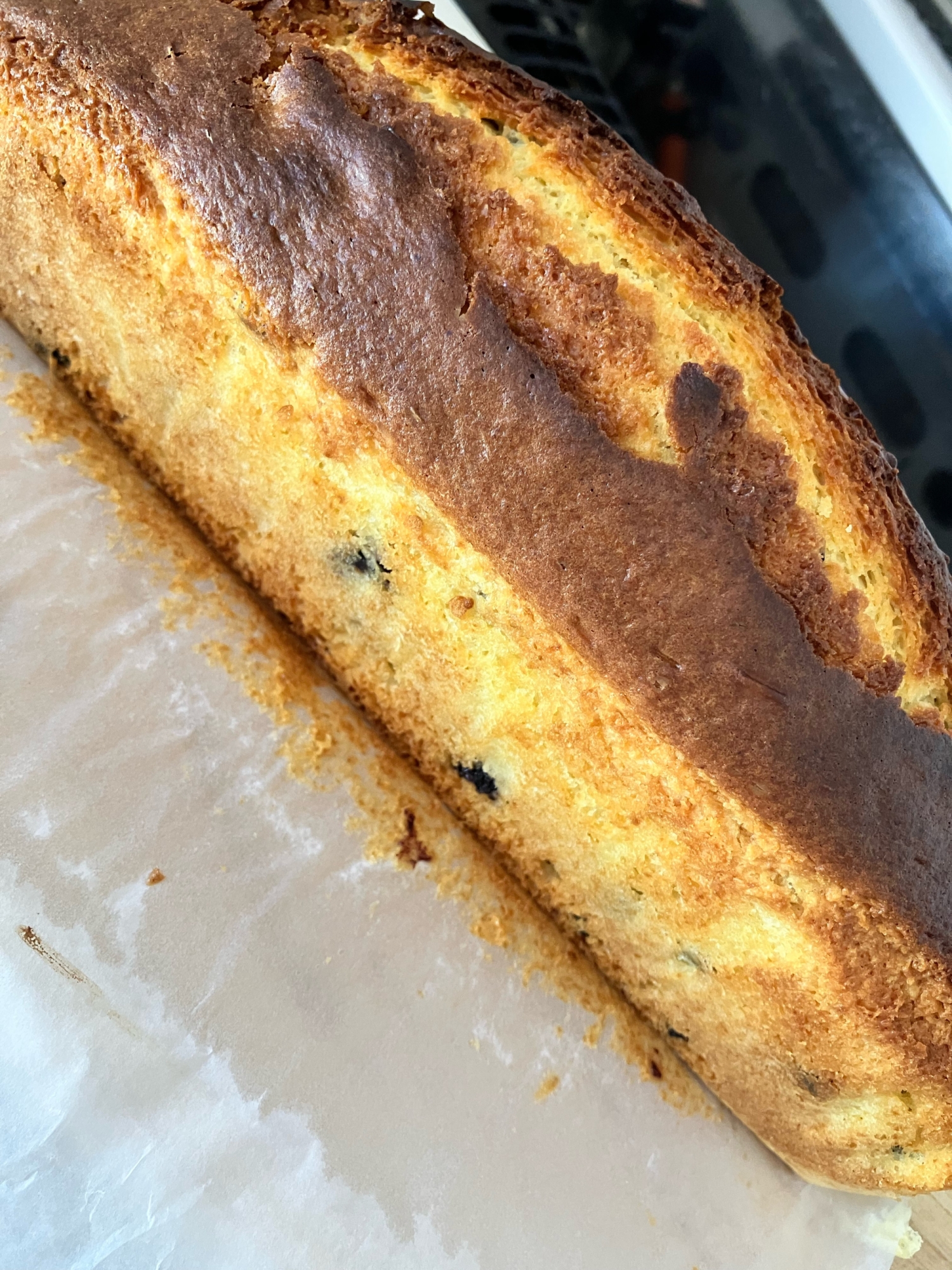 乾燥ブルーベリーとかぼちゃの種のパウンドケーキ