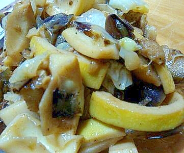 真竹（筍）とナスと白菜の炒め物