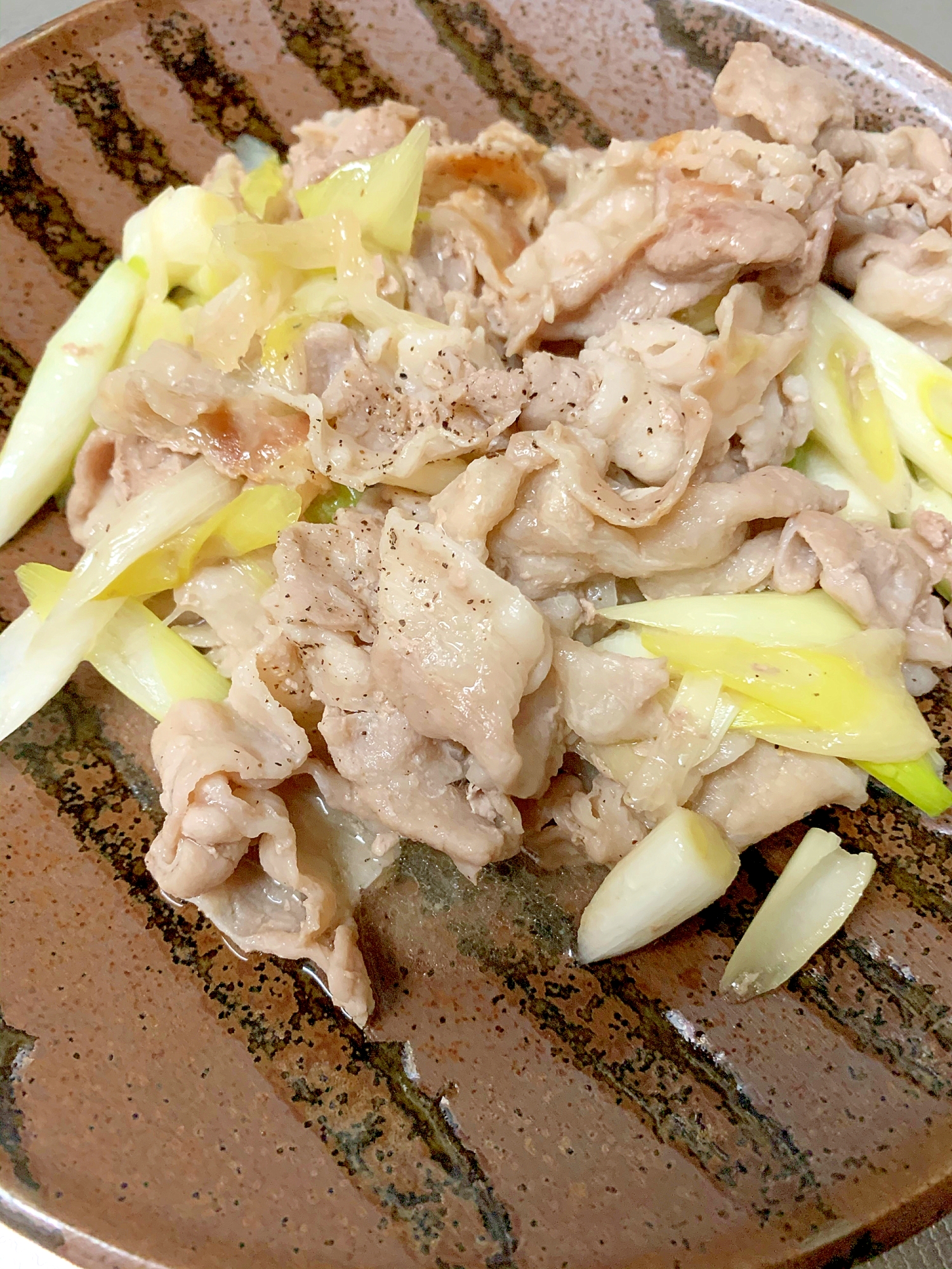 豚肉とネギの中華炒め
