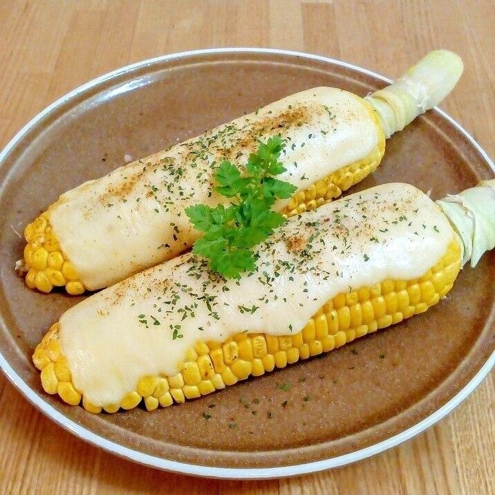 電子レンジでチーズとろ～り♡カレー風味とうもころし