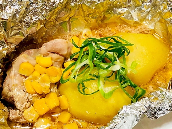 じゃがバターチキンのホイル焼き