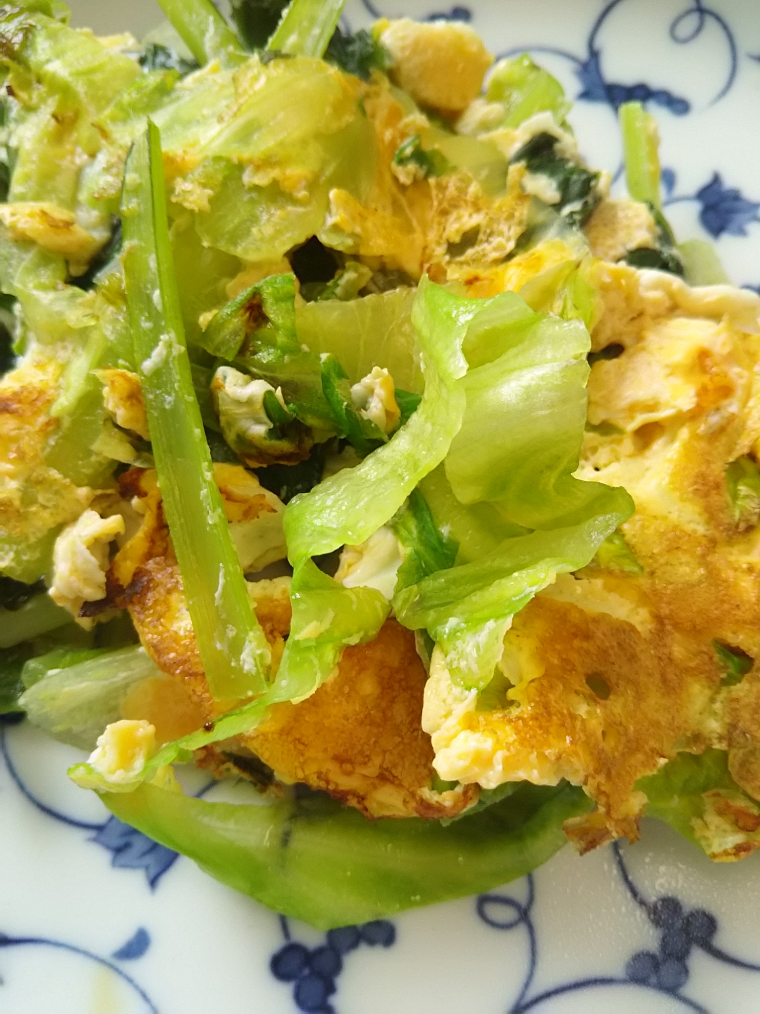 小松菜とレタスの卵炒め(^^)