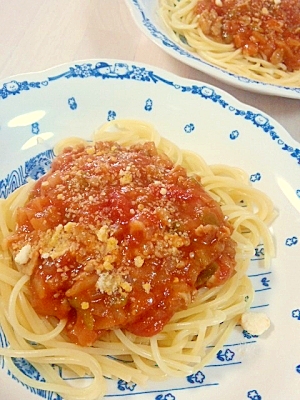 ひき肉がなくてもOK☆ミートソーススパゲッティ