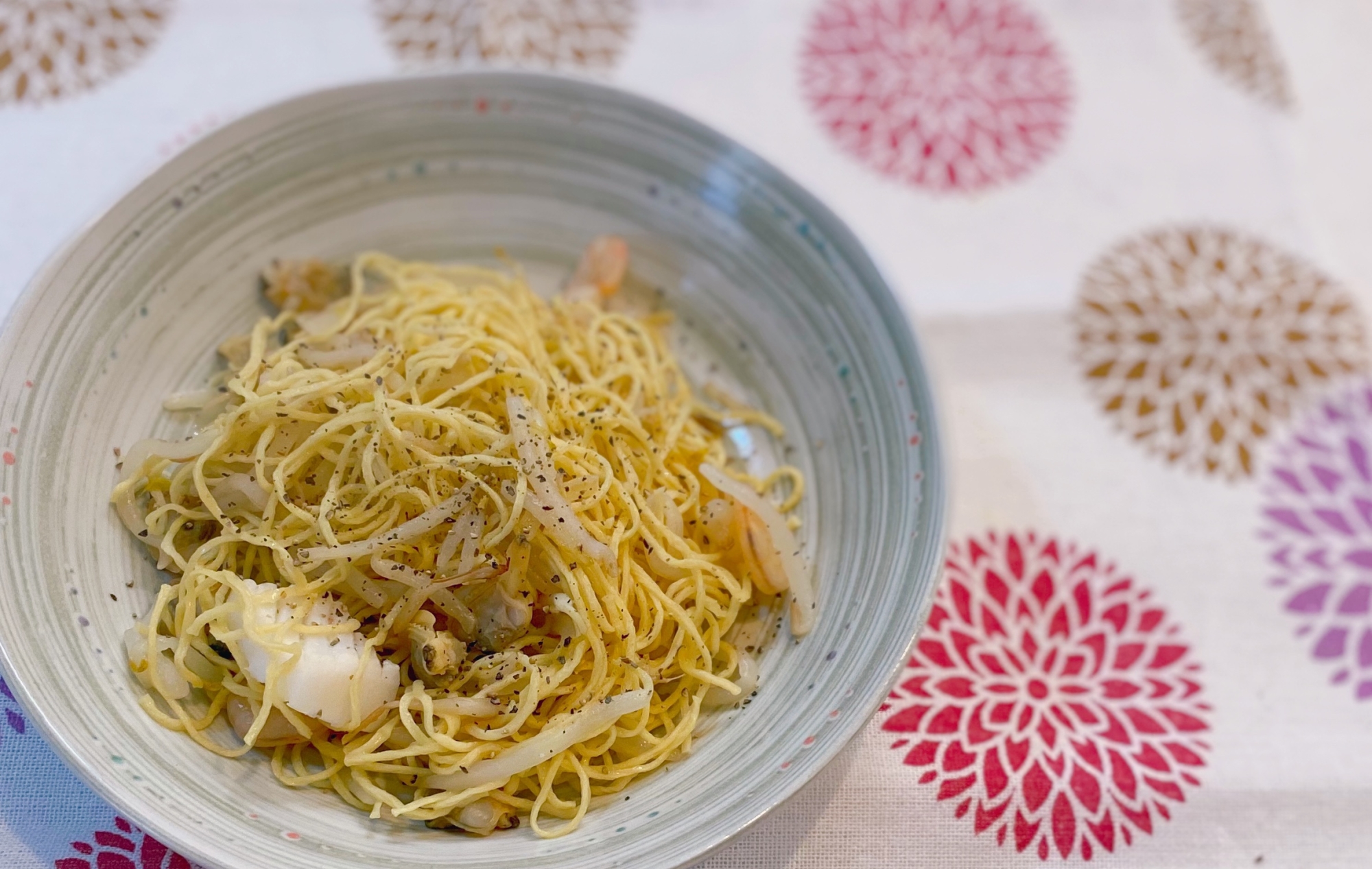 糖質0麺で美味しすぎる!海鮮塩焼きそば