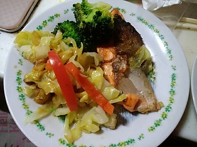 銀鮭と野菜のだしまろ酢焼き