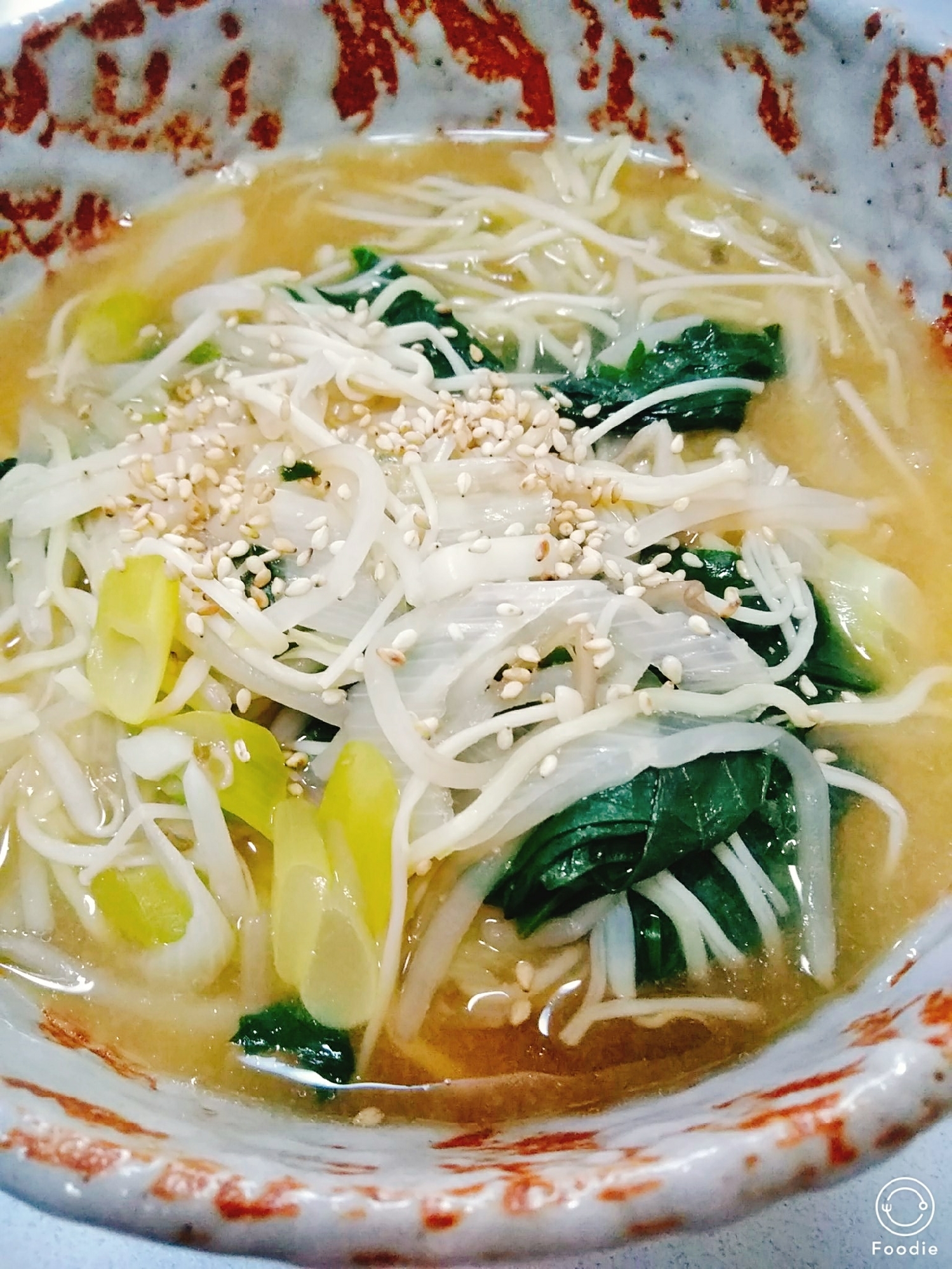 ほうれん草もやしの味噌ラーメン