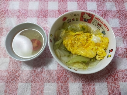 Anoaちゃん(*´∇`)ﾉとろとろ卵で素麺美味しかった～ふんわり卵でホンワカしました♪♪