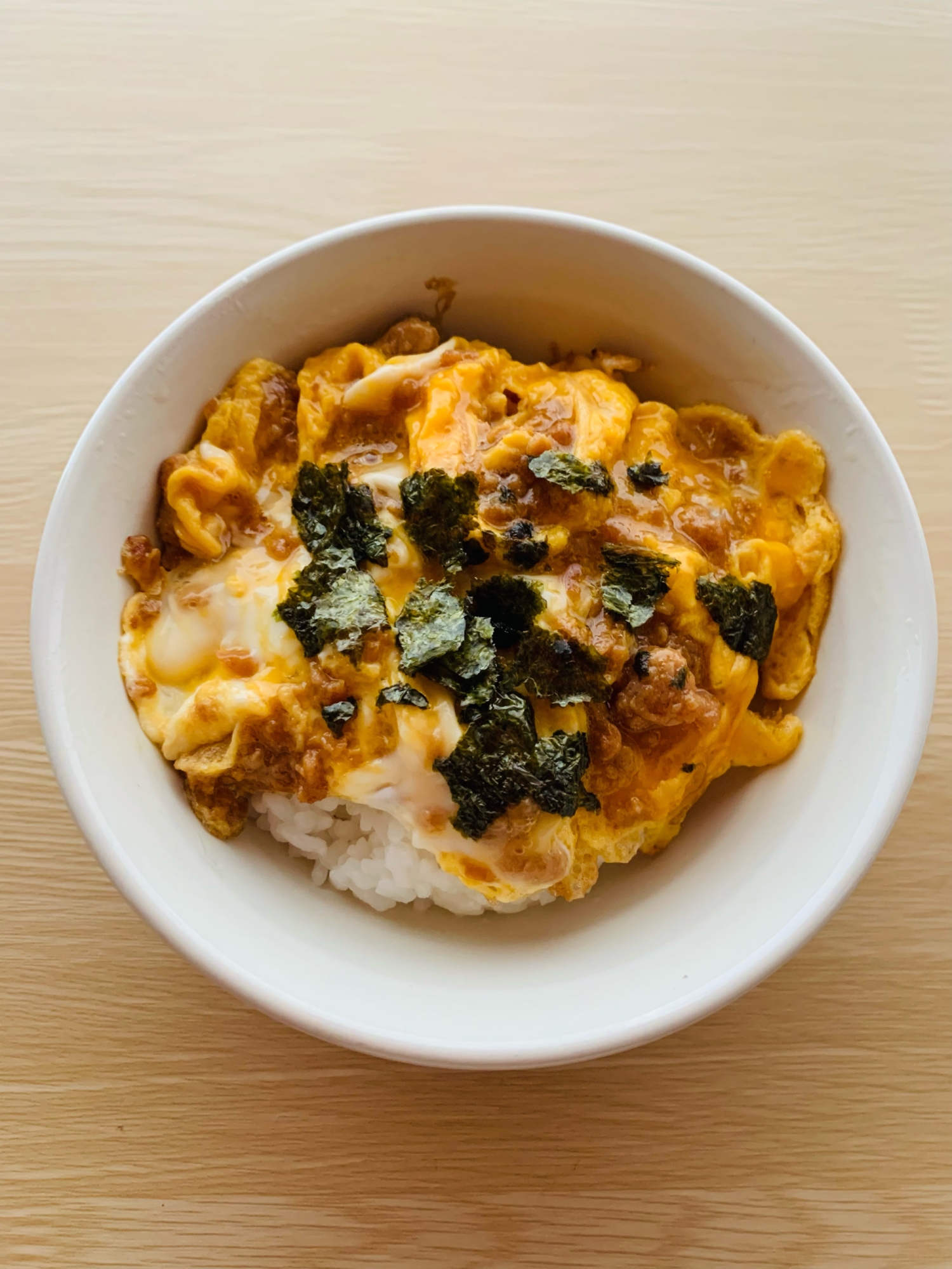 鶏そぼろ丼♡たまご・焼きのり