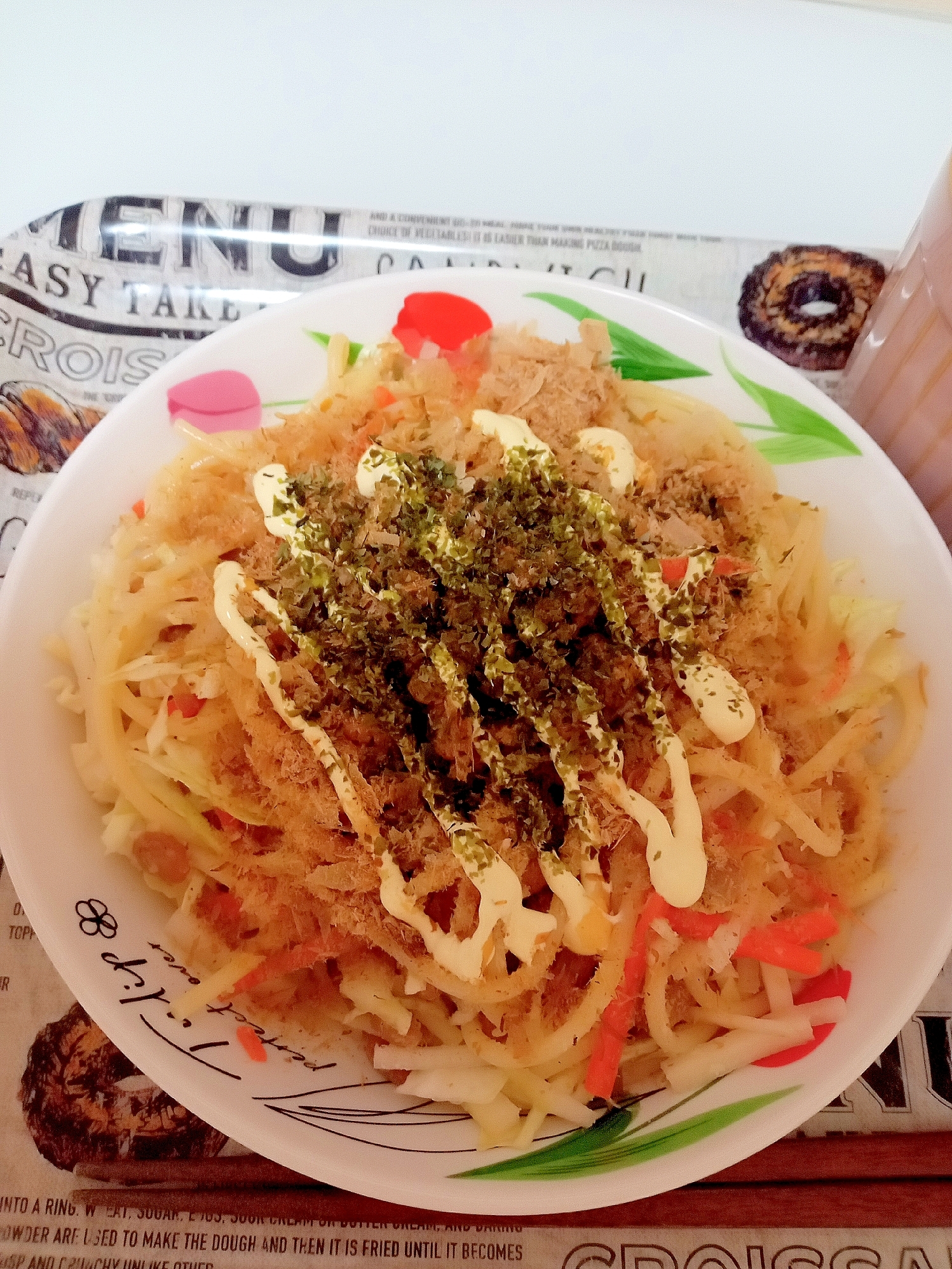 納豆と粉チーズのパスタ