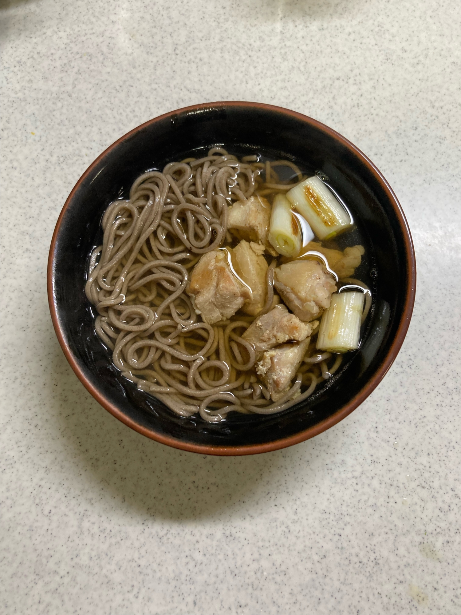 鶏もも肉と長ネギのせ★そば