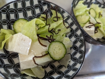 豆腐きゅうりレタスサラダ