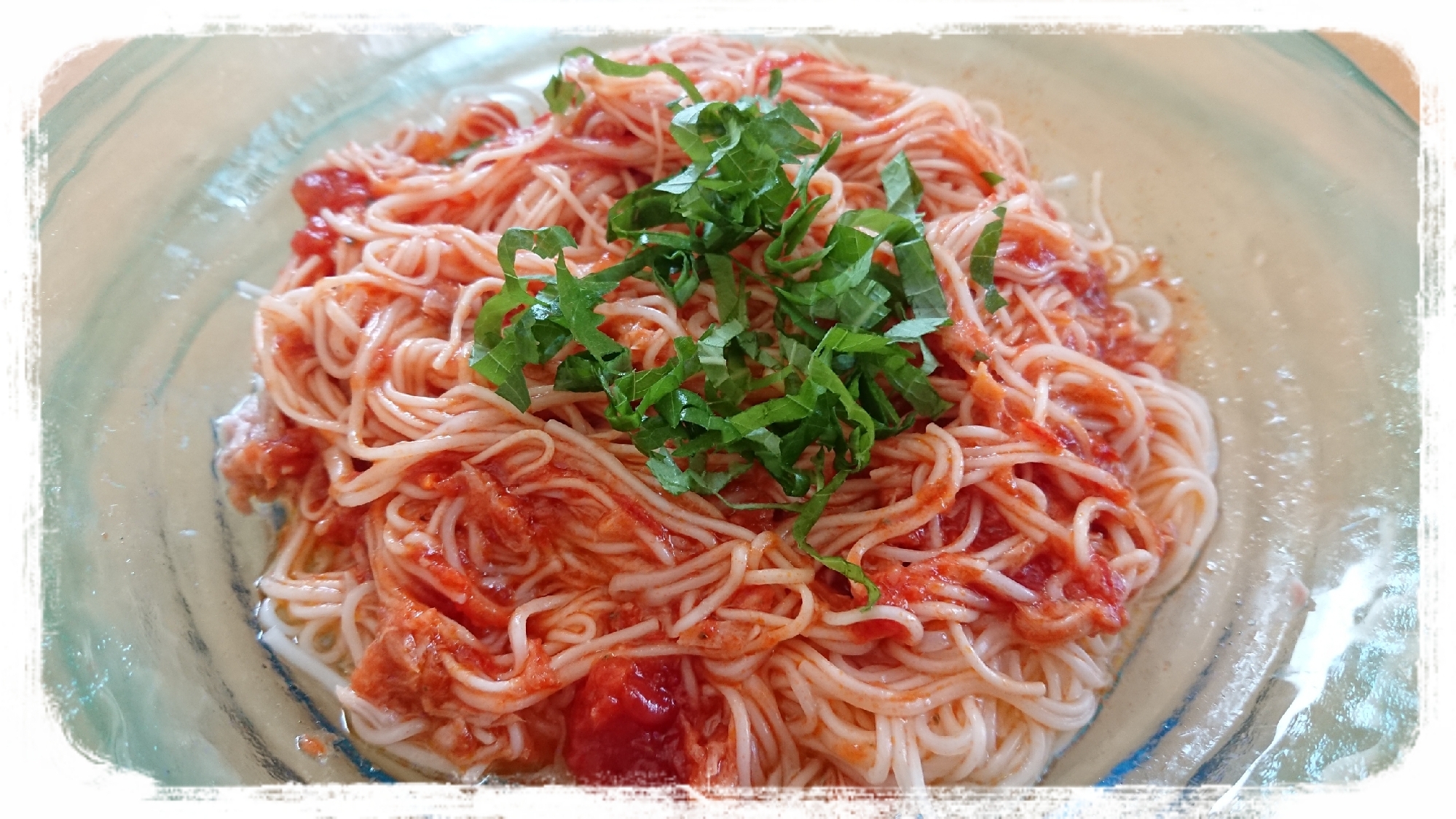 トマトソースで冷製そうめん