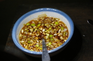 餃子にあわせて♪にんにくとねぎのタレ