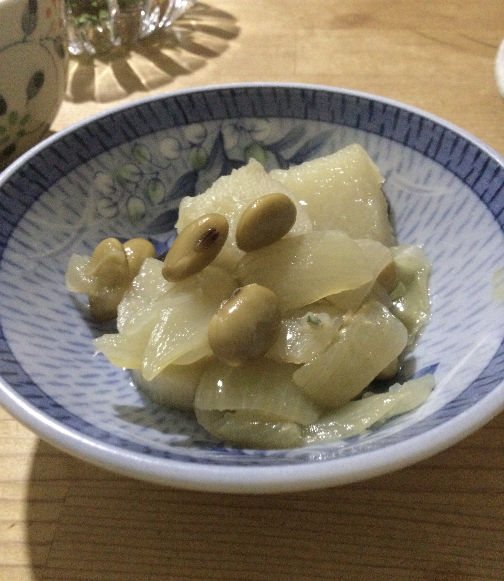長芋玉ねぎ大豆の煮物♪