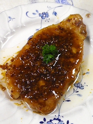 豚ロース黒酢蜂蜜マスタード焼き