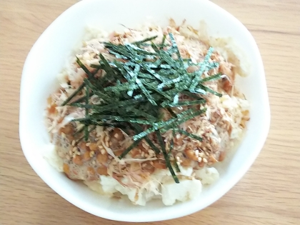 簡単、美味しい★豆腐納豆丼