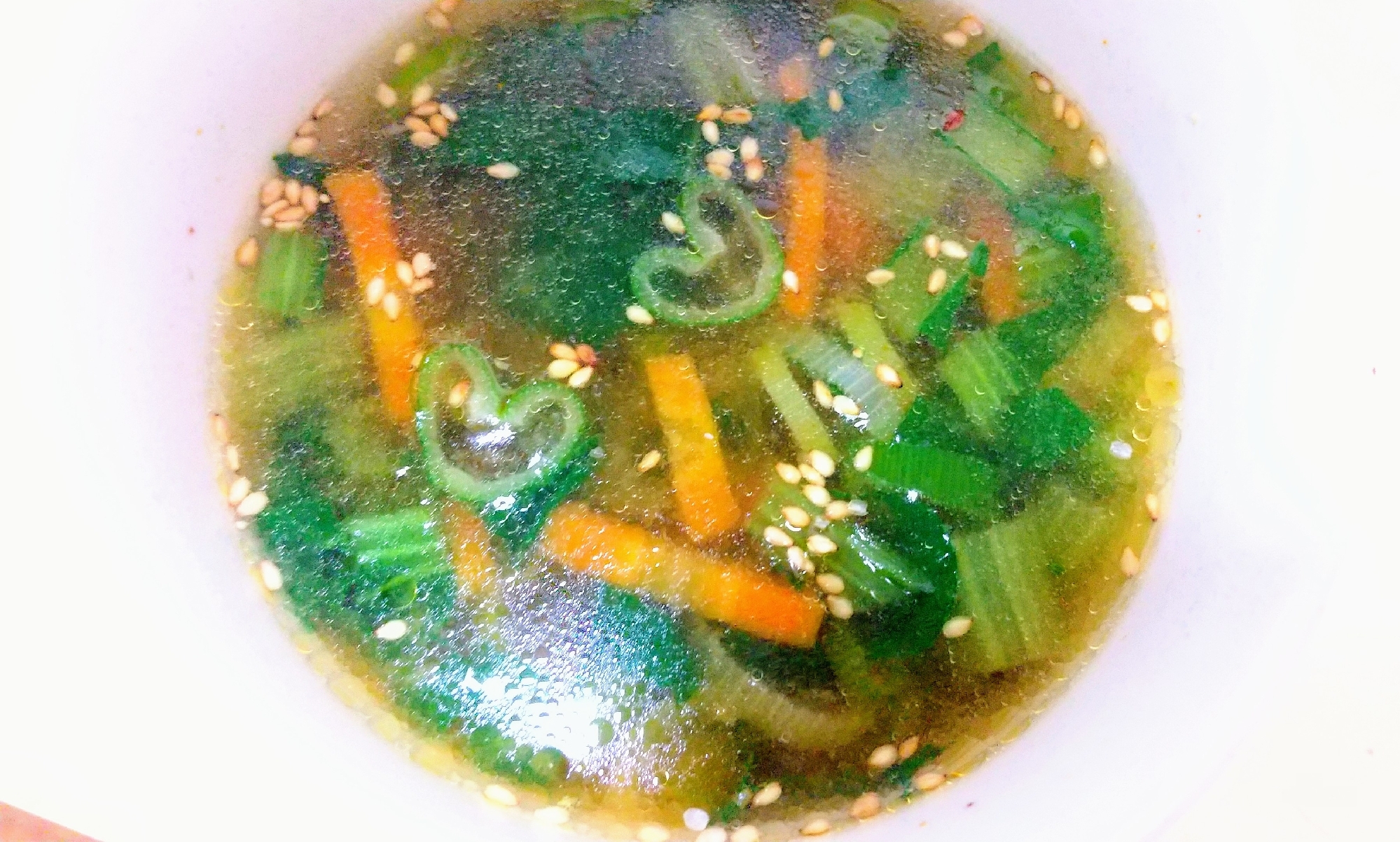 小松菜にんじん長ねぎスープ