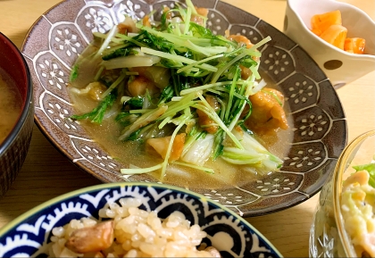 鶏モモ肉と水菜のレモンソテー