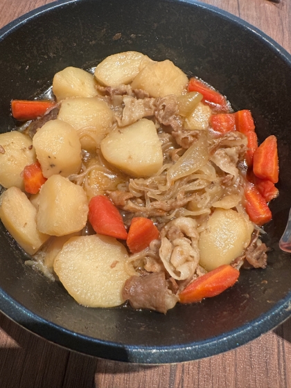 麺つゆで簡単に！たっぷり甘めの肉じゃが！！