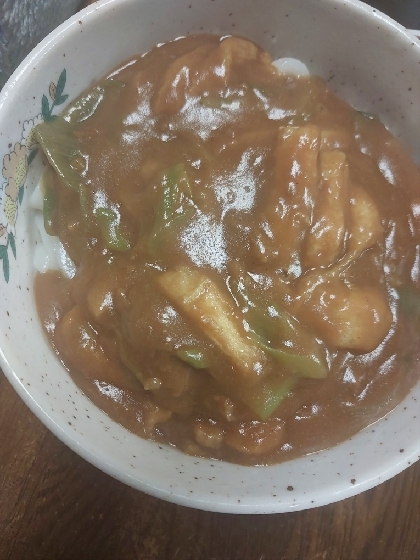 煮込みうどんの残り汁で☆だし旨カレーうどん