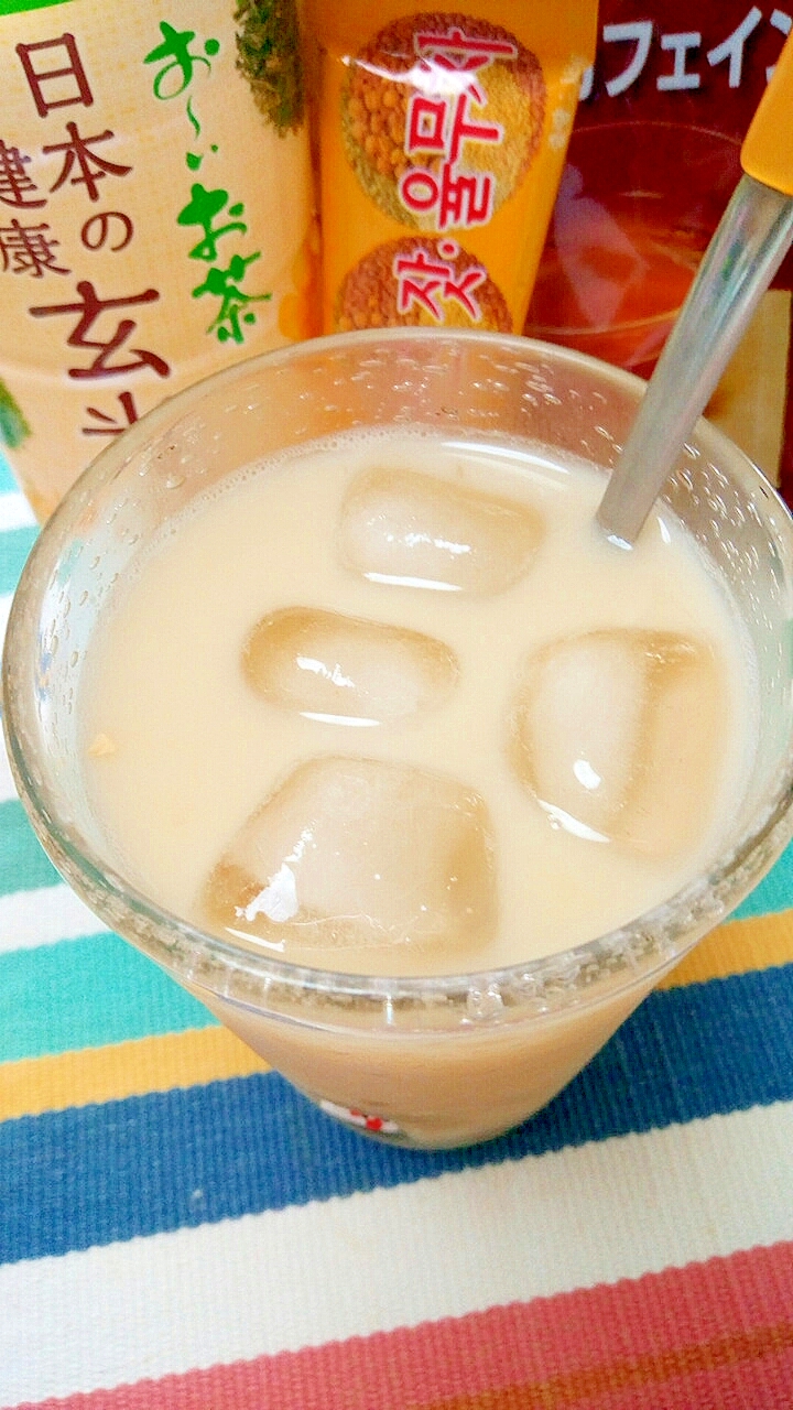 アイス☆五味茶入り玄米＆麦ミルクティー♪
