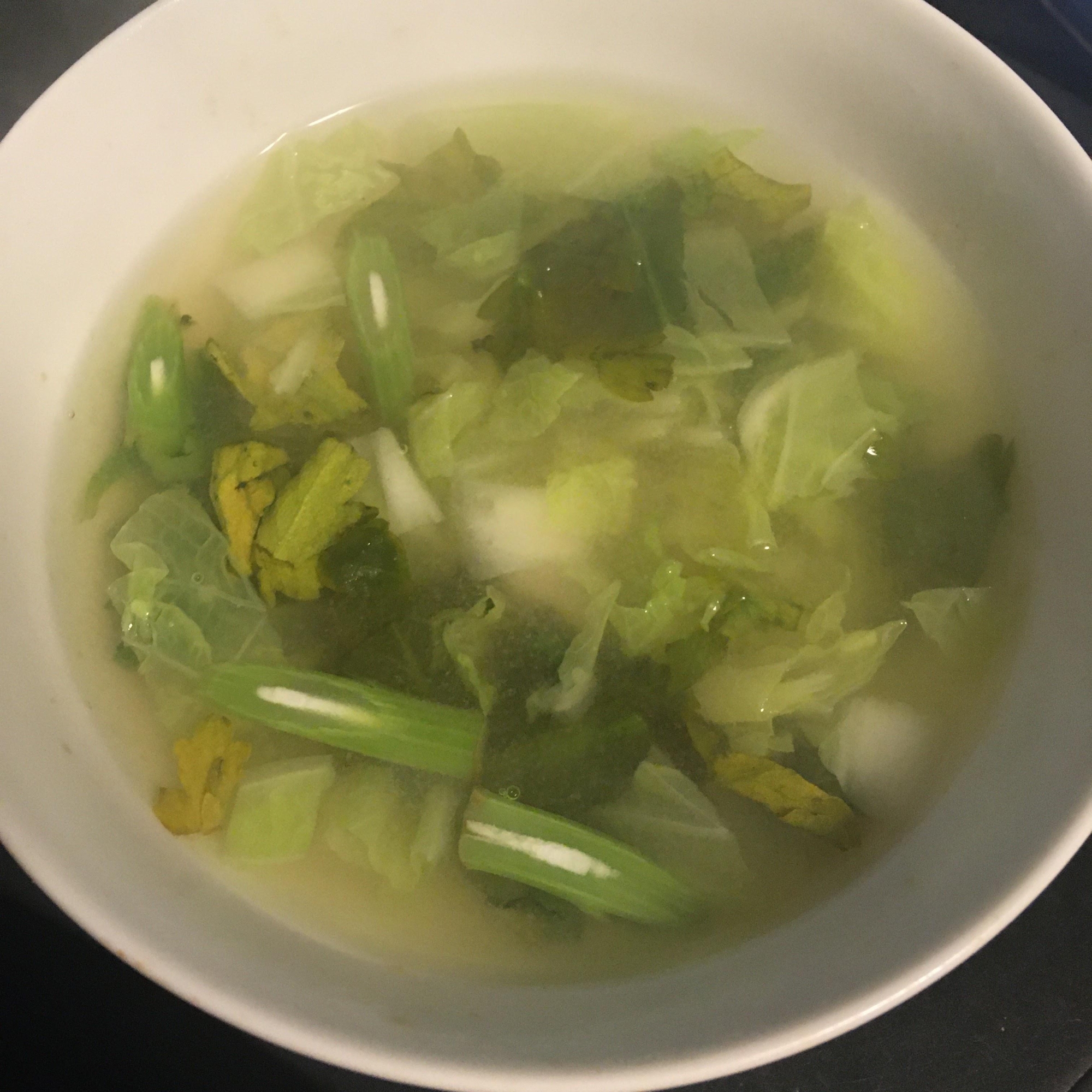 白菜と春菊の味噌汁
