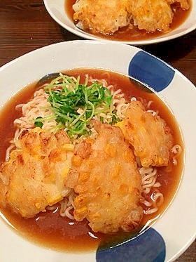 冷やし味噌ラーメン☆コーンかき揚げのせ