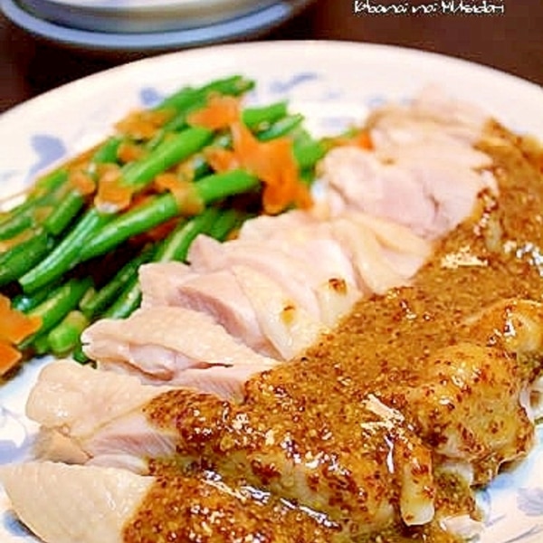 茹で鶏の粒マスタードソース レシピ 作り方 By きばな 楽天レシピ 茹で鶏の粒マスタードソース レシピ 作り方 By きばな 楽天レシピ