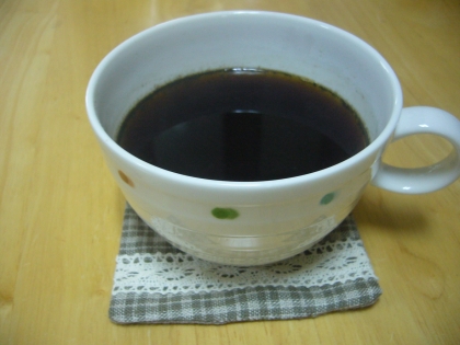 インスタントコーヒーが深い味わいになりますね
2杯目ははちみつを入れて頂きました♪