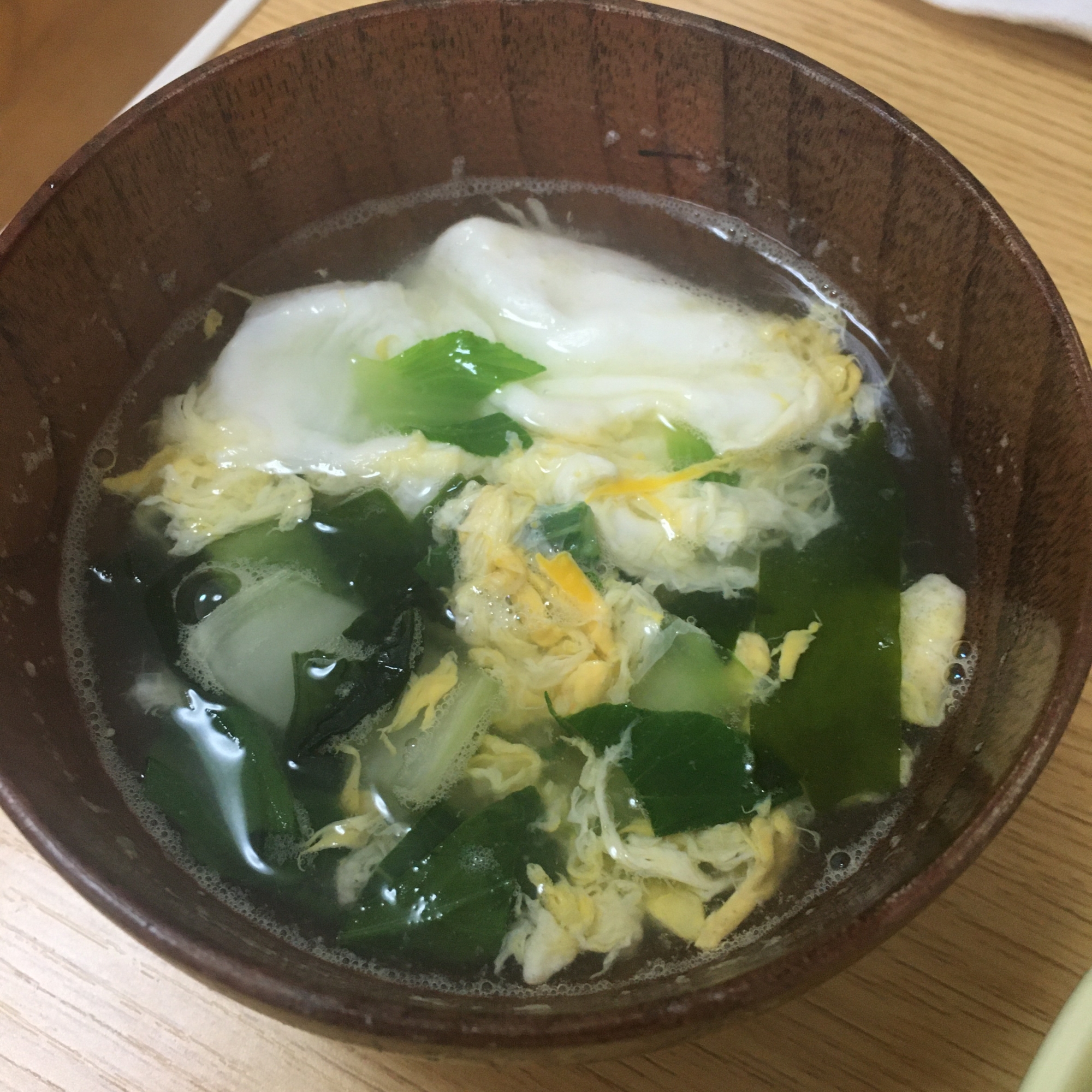 ちんげん菜と卵の中華風スープ