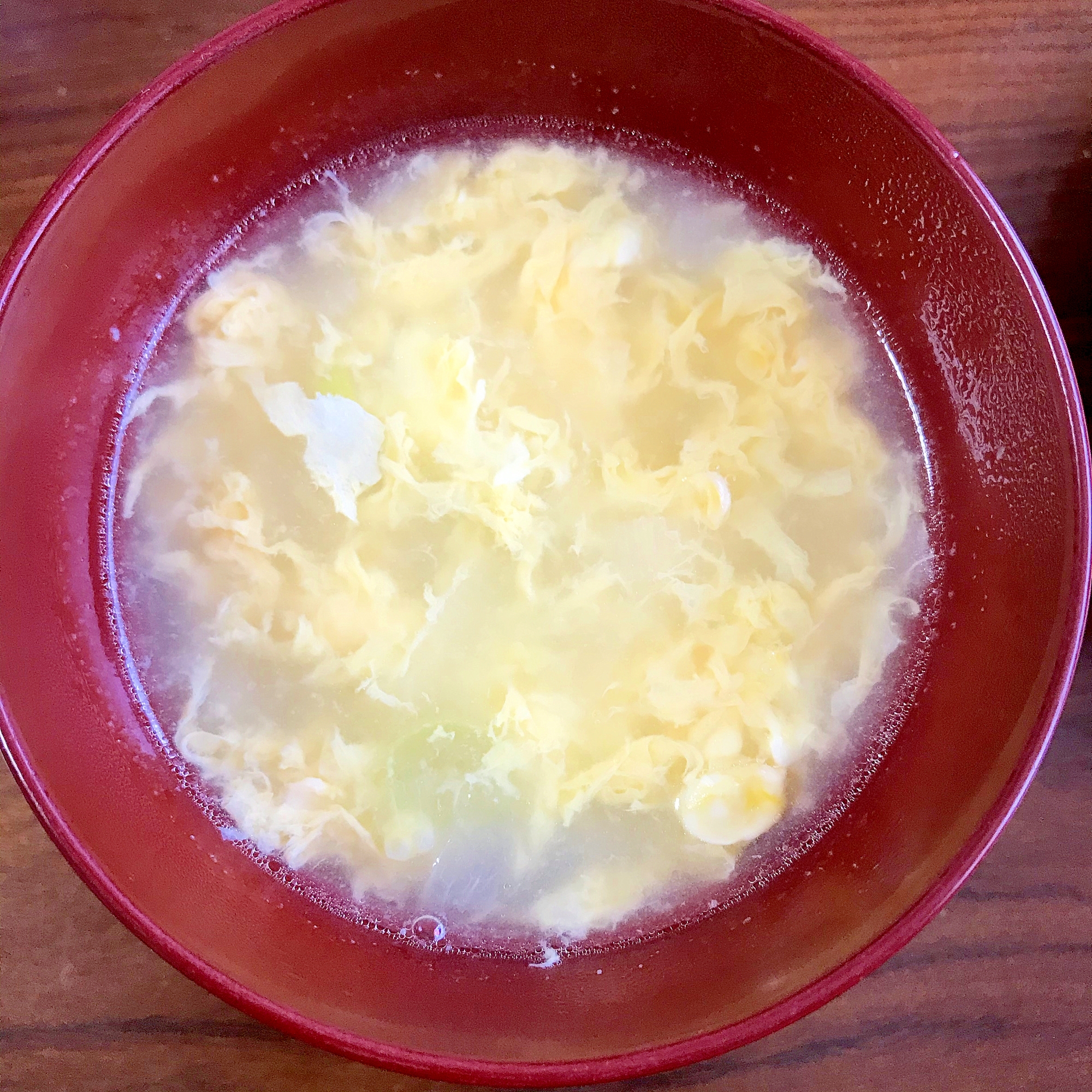玉ねぎと長ネギの卵中華スープ～とろみあり