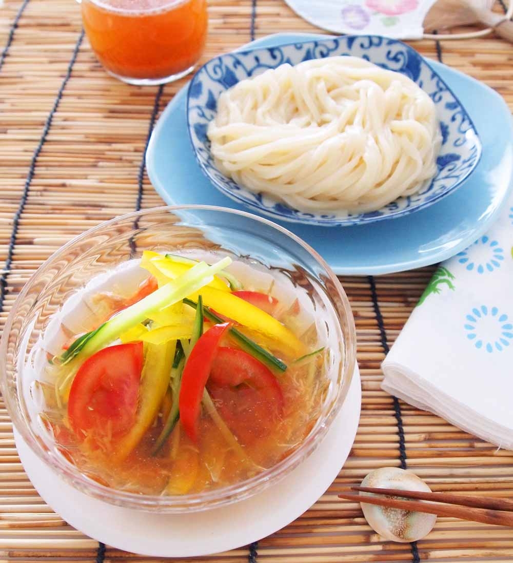 サラダつけうどん