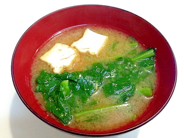 つぼみ菜の味噌汁