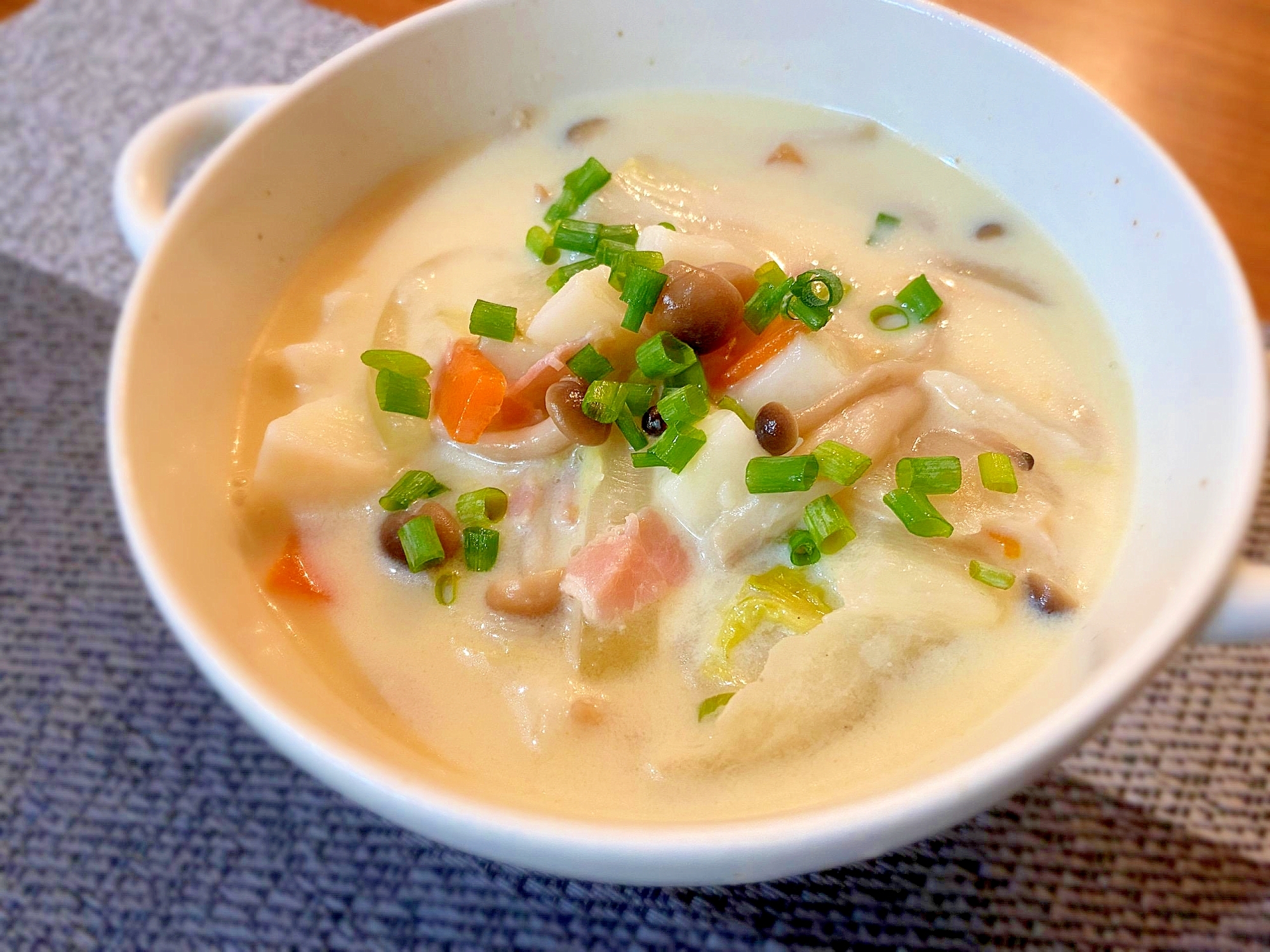 コクうま 野菜たっぷり豆乳味噌スープ レシピ 作り方 By にゃんころもち子 楽天レシピ