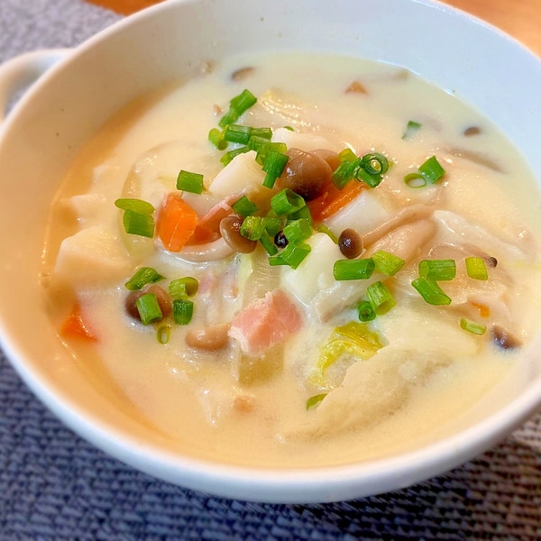 コクうま 野菜たっぷり豆乳味噌スープ レシピ 作り方 By にゃんころもち子 楽天レシピ コクうま 野菜たっぷり豆乳味噌スープ レシピ 作り方 By にゃんころもち子 楽天レシピ