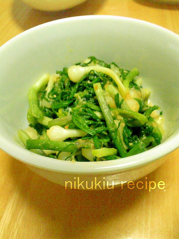 簡単おいしい！のびるの味噌炒め風煮物