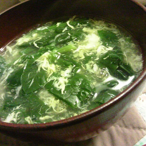 ほうれん草のとろーり卵スープ レシピ 作り方 By Yantasan 楽天レシピ