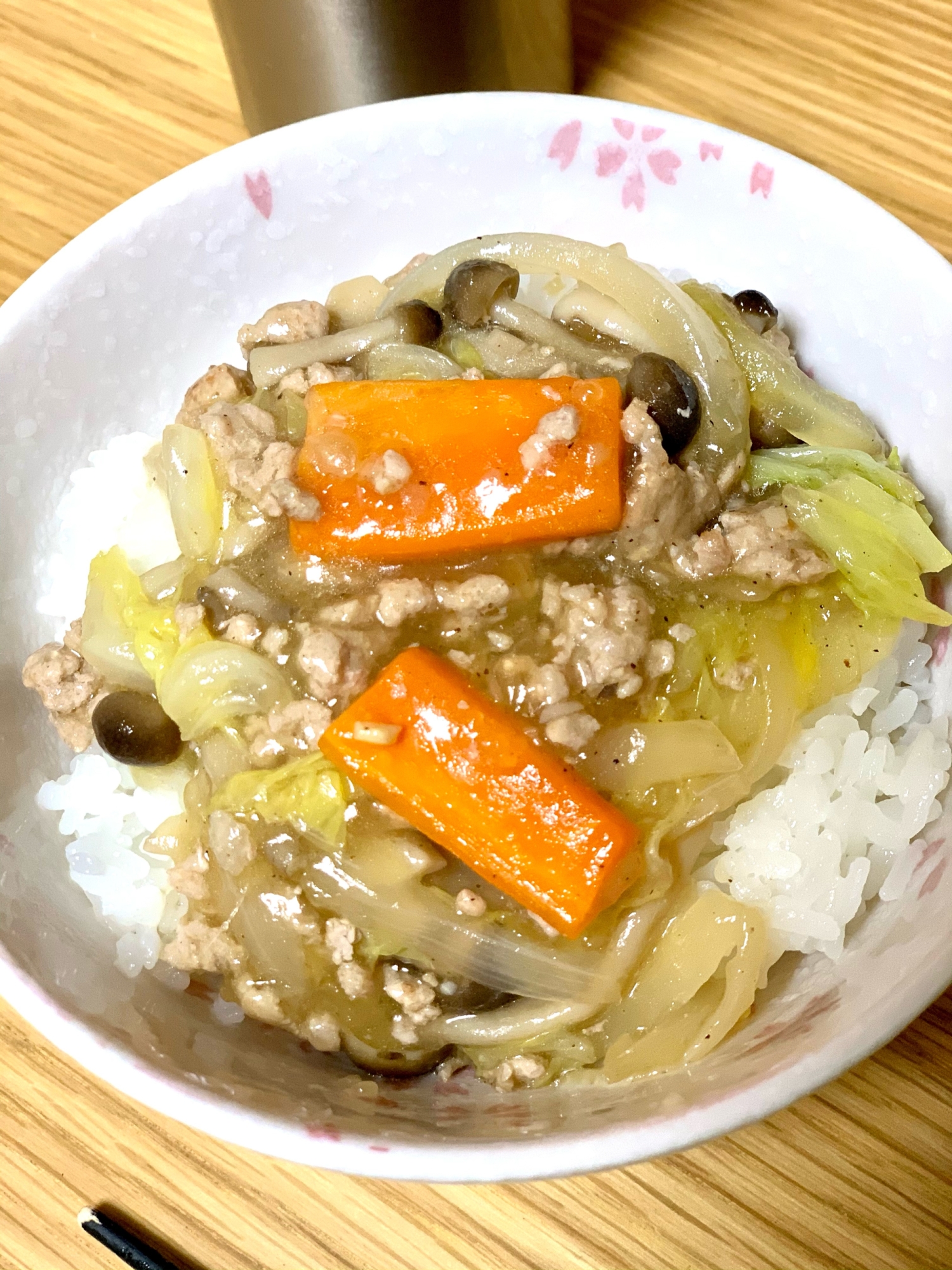 ＊白菜とひき肉のあんかけ丼＊