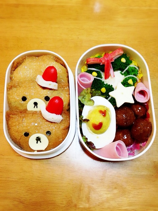 クリスマスのキャラ弁！ブロッコリーで簡単リース