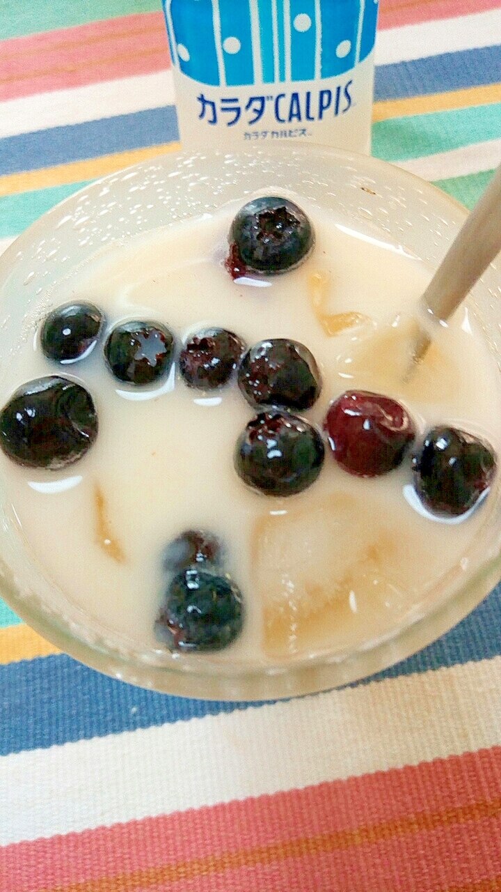 アイス☆クエン酸入りブルーベリーカルピスミルク♪ レシピ・作り方 by nyan260｜楽天レシピ