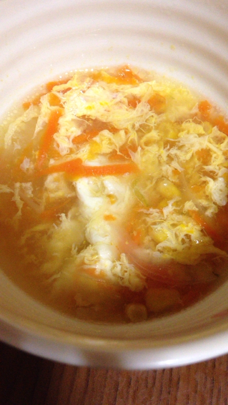 えのき氷入り☆かき卵スープ