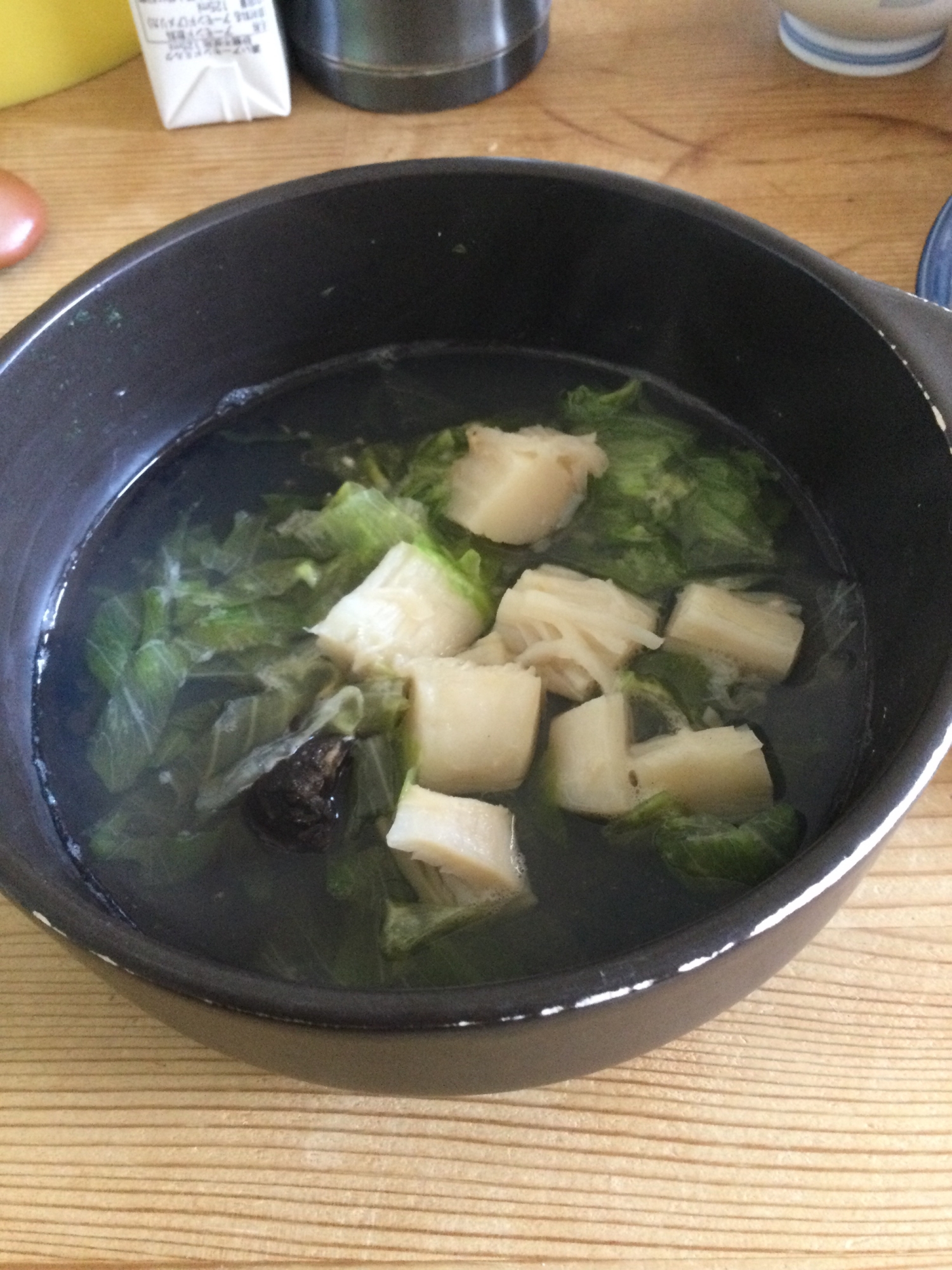 ホタテ貝柱レタス黒にんにくスープ♪