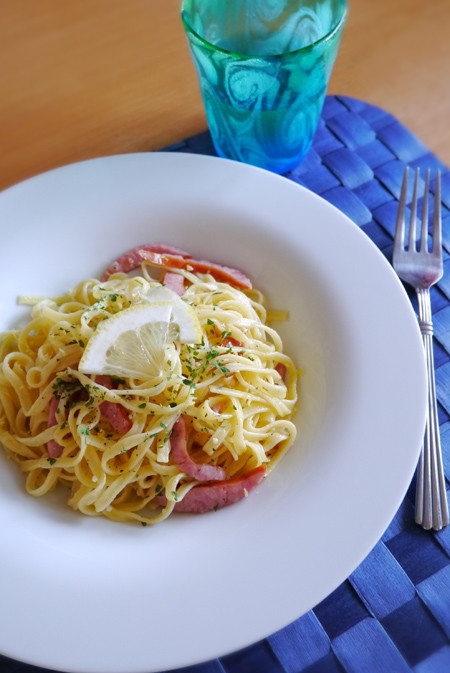 爽やか(^^♪レモン&ソーセージパスタ。