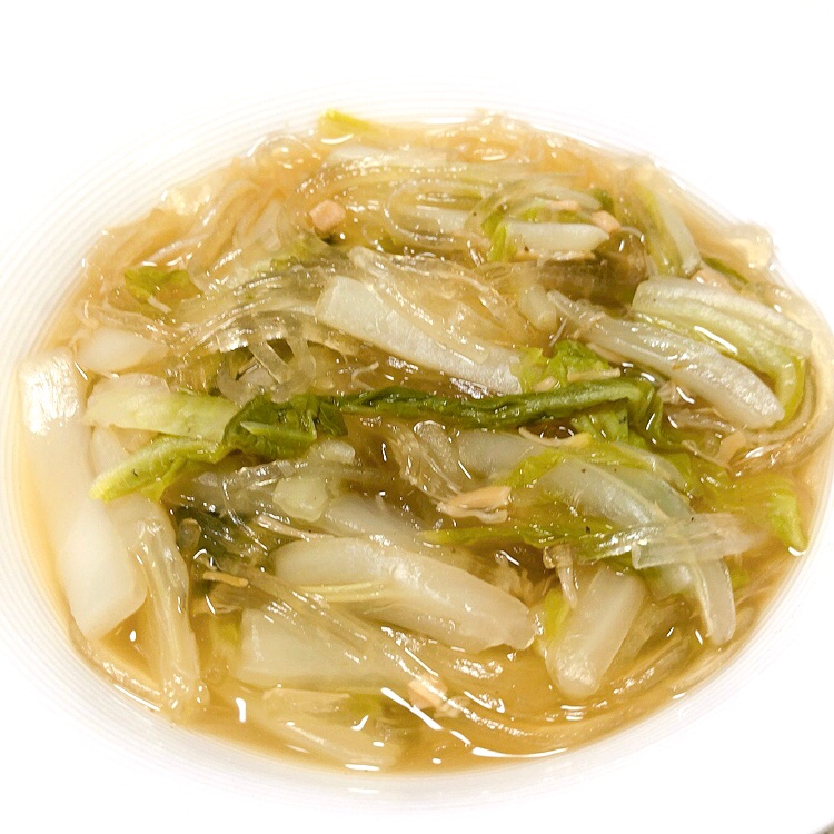 白菜と帆立の春雨スープ