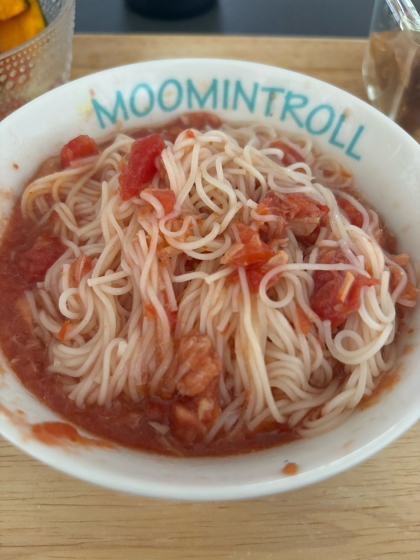 さっぱり♡トマトそうめん♡余ったトマト缶で簡単♡