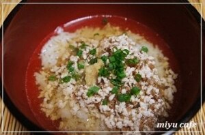 エコ変身レシピ！「鶏肉とそば茶殻の雑炊」