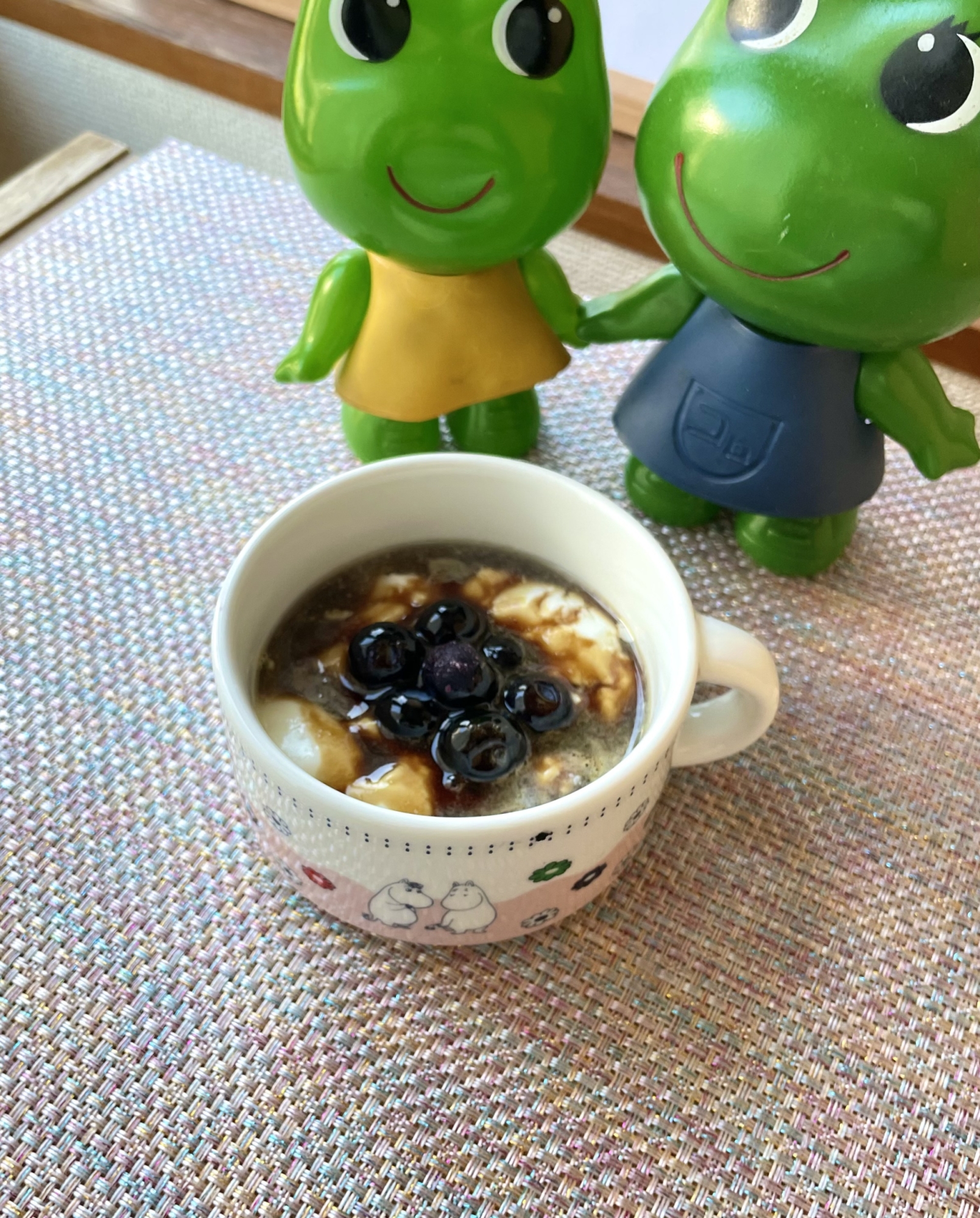 珈琲蜂蜜をかけたブルーベリーヨーグルト♡