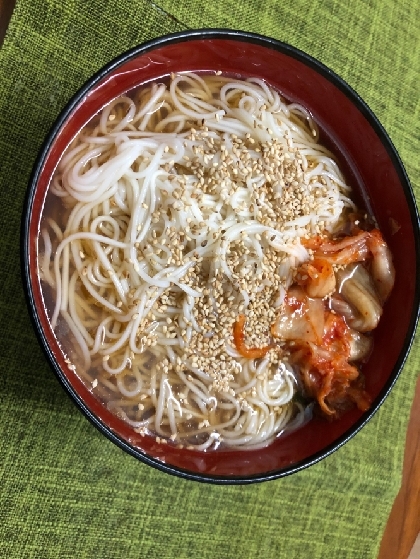 素麺で韓国風冷麺